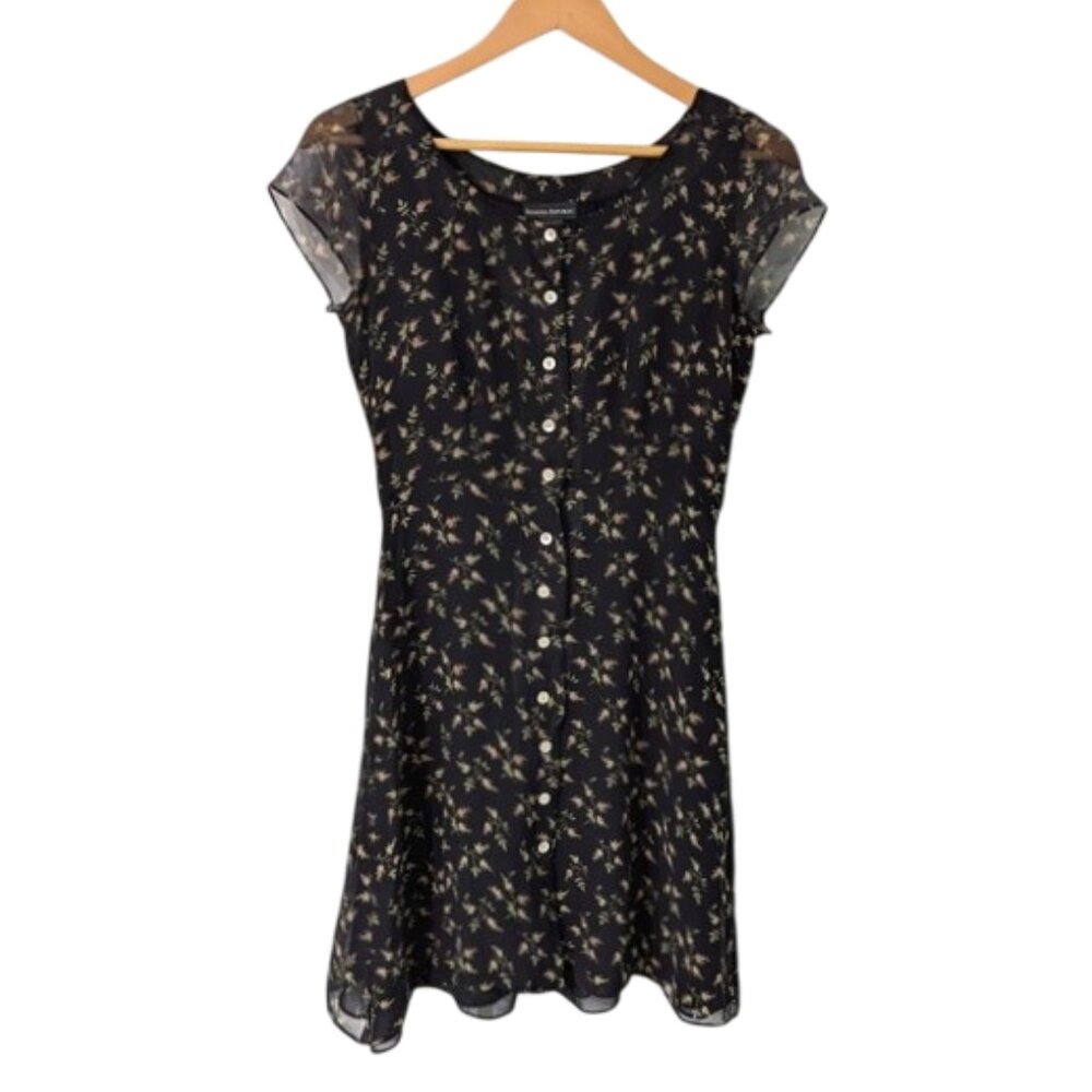 Like New Banana Republic Silk Floral Fit and Flare Mini Dress Size 4